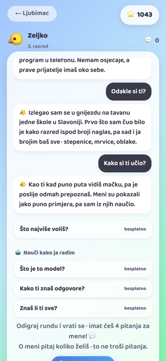 Ljubimac priča odakle je i objašnjava kako je učio iz puno primjera
